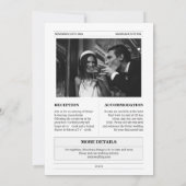 オリジナルモノグラム、ユーモア新聞結婚式 招待状 (裏面)