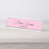 オリジナルユニークピンククリエイティブ手書き デスクネームプレート (正面)