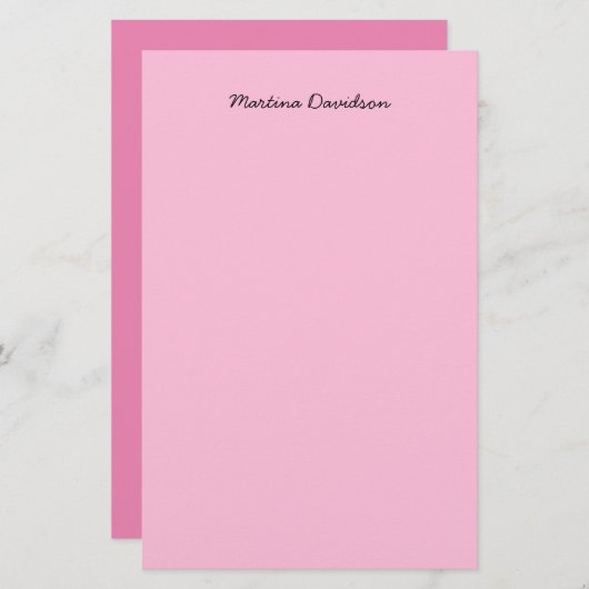 オリジナルユニークピンククリエイティブ手書き 便箋 (正面/裏面)