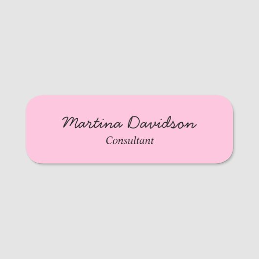 オリジナルユニークピンククリエイティブ手書き 名札 (正面)
