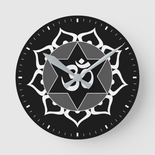 オリジナルヨガオームシンボル ラウンド壁時計 (正面)