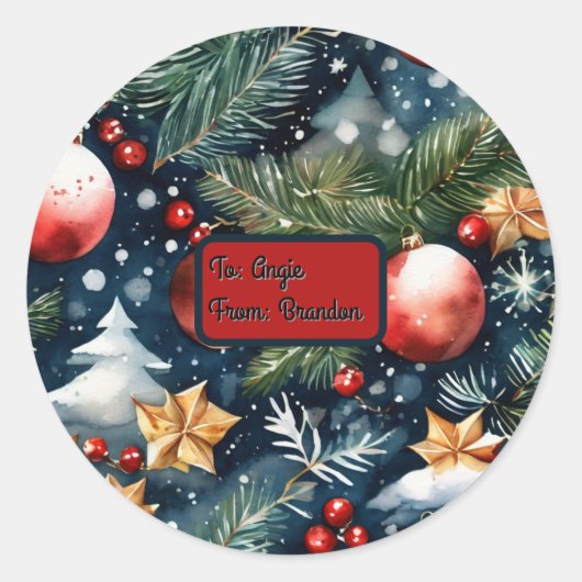 オリジナルラッピングペーパー デザイン ラウンドシール (正面)