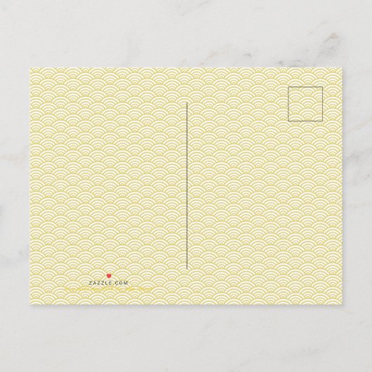 オリジナルラッ絵画ツバ中国のンの願い インビテーションポストカード (裏面)