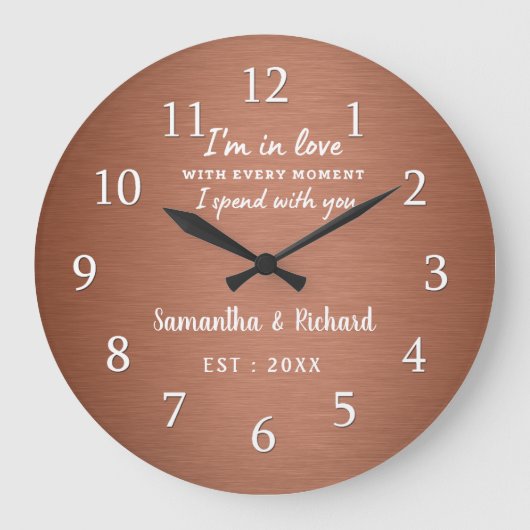 オリジナルラブクォート銅婚記念品 ラージ壁時計 (正面)