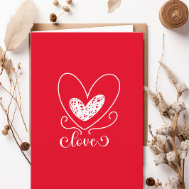 オリジナルラブポエトリー可愛い赤いハートバレンタインデー カード