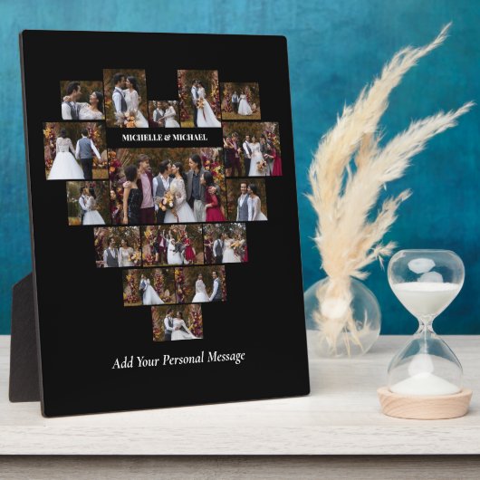 オリジナルラブ ハート型 フォトコラージュをデザイン フォトプラーク (側面)