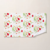 オリジナルレッドポピー花フローラガーデンオレンジ バスタオルセット (ハンドタオル)