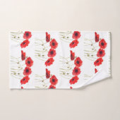 オリジナルレッドポピー花フローラガーデンフレッシュ バスタオルセット (ハンドタオル)