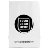 オリジナルロゴとウェブサイトのカスタマイズ ミディアムペーパーバッグ (裏面)