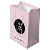 オリジナルロゴとウェブサイトのカスタマイズ ミディアムペーパーバッグ (正面アングル)