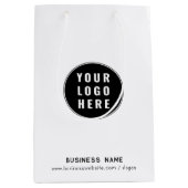 オリジナルロゴとウェブサイトのカスタムプロモーションを追加 ミディアムペーパーバッグ (正面)