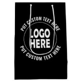 オリジナルロゴとテキストのビジネスプロモーション用ミディアムグ ミディアムペーパーバッグ (裏面)