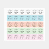 オリジナルロゴとテキストの四角い布製衣類 ラベル (シート)