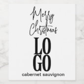 オリジナルロゴとホリデーグリーティング ワインラベル (シングルラベル)
