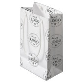 オリジナルロゴのクラシックホワイト小サイズギフトバッグ スモールペーパーバッグ (正面アングル)