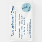 オリジナルロゴの手作りフェアブース 横断幕 (縦)