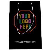 オリジナルロゴの紙製ギフトバッグ、最低注文数量なし ミディアムペーパーバッグ (正面)