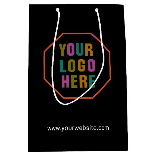 オリジナルロゴの紙製ギフトバッグ、最低注文数量なし ミディアムペーパーバッグ (正面)