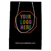 オリジナルロゴの紙製ギフトバッグ、最低注文数量なし ミディアムペーパーバッグ (裏面)