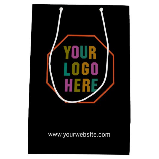 オリジナルロゴの紙製ギフトバッグ、最低注文数量なし ミディアムペーパーバッグ (裏面)