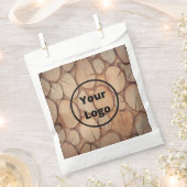 オリジナルロゴの茶色の木の丸太 フェイバーバッグ (クリップ留めされた状態)