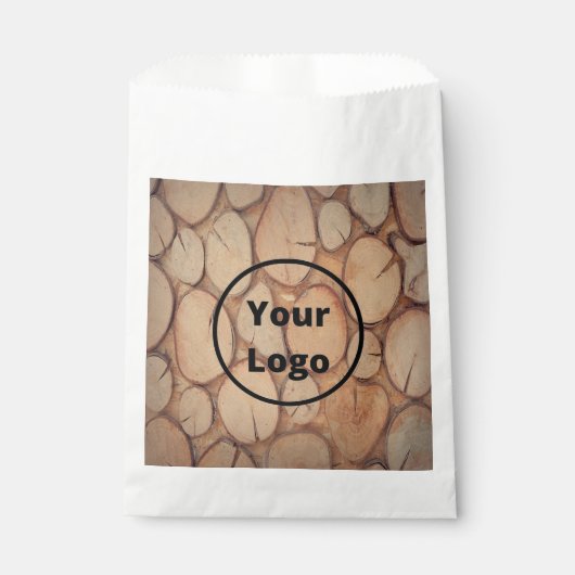 オリジナルロゴの茶色の木の丸太 フェイバーバッグ (正面)