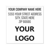 オリジナルロゴまたは写真 名前 住所 スタンプテンプレート セルフインキングスタンプ (デザイン)