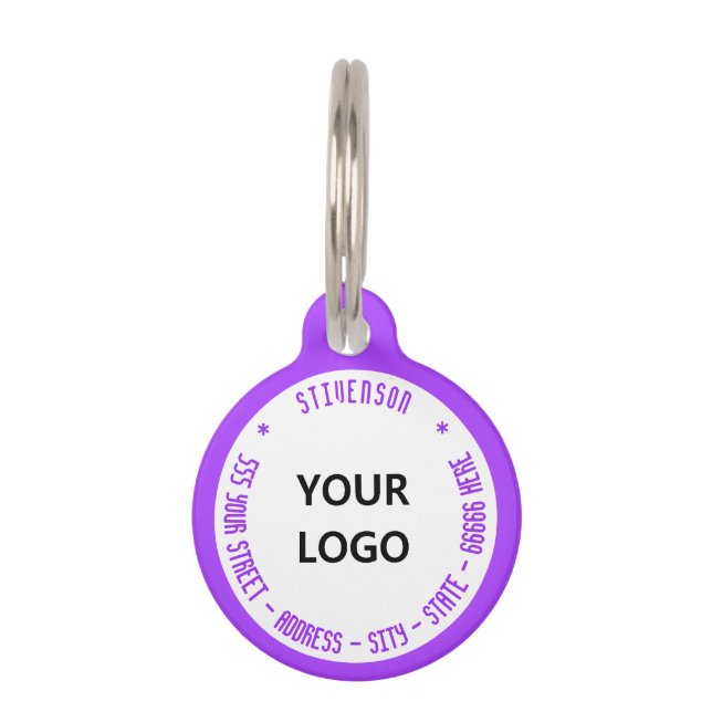 オリジナルロゴまたは写真 名前 情報 ペットIDタグ テンプレート (裏面)