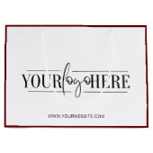 オリジナルロゴプリントのブティック衣類ショッピングバッグ ラージペーパーバッグ (正面)