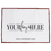 オリジナルロゴプリントのブティック衣類ショッピングバッグ ラージペーパーバッグ (裏面)