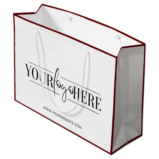 オリジナルロゴプリントのブティック衣類ショッピングバッグ ラージペーパーバッグ (裏面アングル)