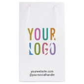 オリジナルロゴ小サイズギフトバッグ 8.5インチ 白 スモールペーパーバッグ (裏面)