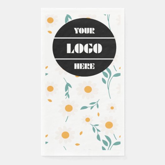 オリジナルロゴ カラフルフラワーパターン パーティー ナプキン (正面)