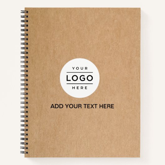 オリジナルロゴ クラフトカバー スパイラルノート ノートブック (正面)
