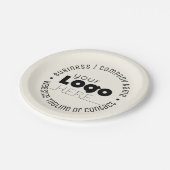 オリジナルロゴ クレスト エクル アイボリー 9インチ パーティー ペーパー プレート (アングル)