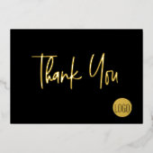 オリジナルロゴ ゴールド ブラック ビジネス ありがとう 箔シーズンカード (正面)
