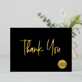 オリジナルロゴ ゴールド ブラック ビジネス ありがとう 箔シーズンカード (立ち正面)