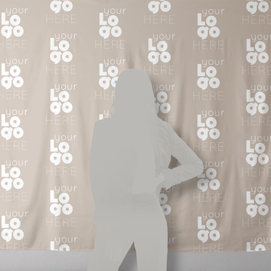 オリジナルロゴ ステップアンドリピート グレージュ フォトバックドロップ タペストリー