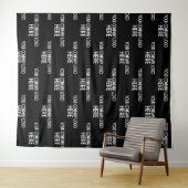 オリジナルロゴ ステップ＆リピート 背景 黒 タペストリー (インサイチュ(横))