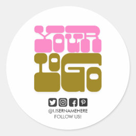 オリジナルロゴ ソーシャルメディア ラウンドステッカー - ビジネス ラウンドシール