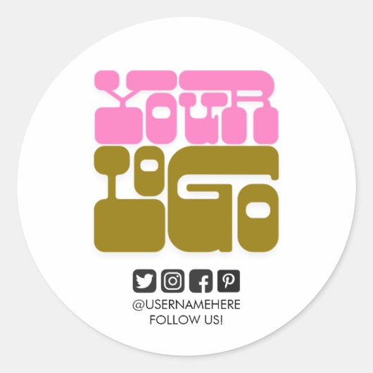 オリジナルロゴ ソーシャルメディア ラウンドステッカー - ビジネス ラウンドシール (正面)