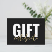 オリジナルロゴ ブラック ゴールド ビジネス ギフト 証明書 招待状 (スタンド正面)