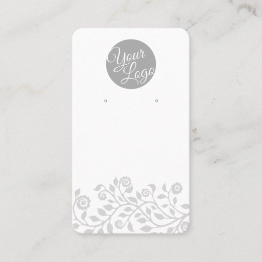 オリジナルロゴ&QRコード 白いイヤリング ディスカード 名刺 (正面)