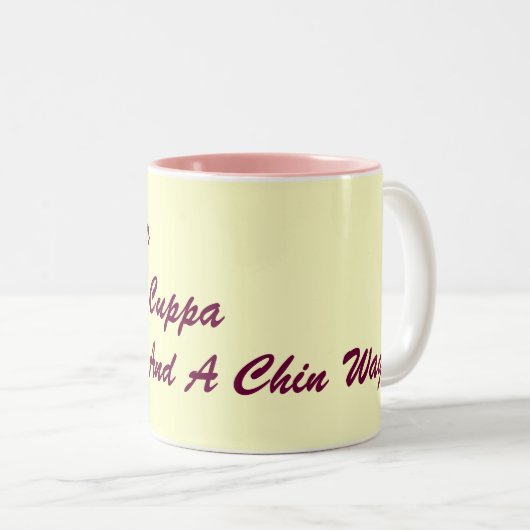 オリジナルロンドンスラングおもしろい文字飲みスローガン ツートーンマグカップ (正面右)