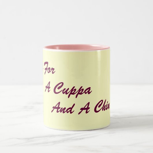 オリジナルロンドンスラングおもしろい文字飲みスローガン ツートーンマグカップ (中央)