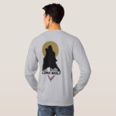 オリジナルローンWolf Tシャツ(グレーと赤) Tシャツ (裏面フル)