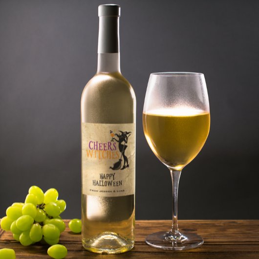 オリジナルワインボトルラベル ハロウィンおば witch ワインラベル