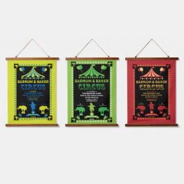 オリジナルヴィンテインスパイアージサーカスアート 吊り下げ型タペストリー