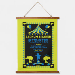 オリジナルヴィンテインスパイアージサーカスアート 吊り下げ型タペストリー