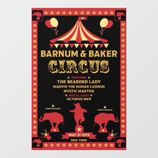 オリジナルヴィンテインスパイアージサーカスTシャツ ウィンドウサイン (シート)